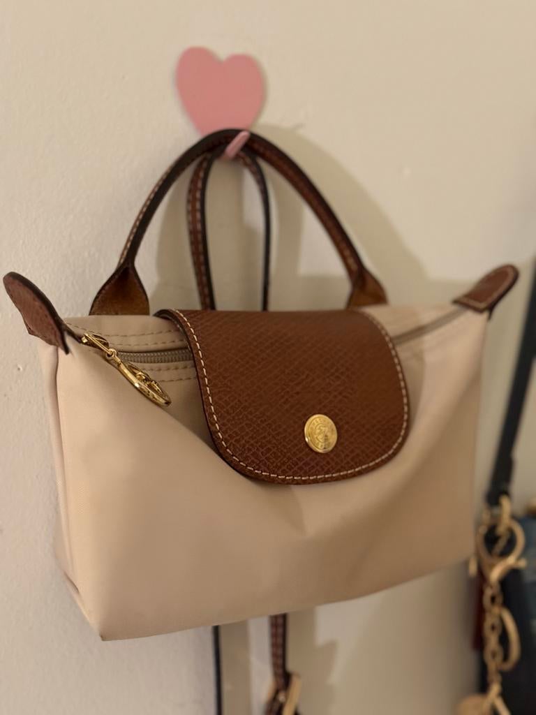 Longchamp mini | creme, Ophalen of Verzenden, Gebruikt, Beige, Handtas