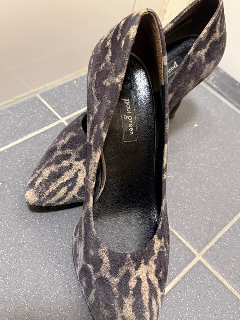 Paul Green Pumps met dierenprint, Ophalen of Verzenden, Zo goed als nieuw, Zwart, Pumps