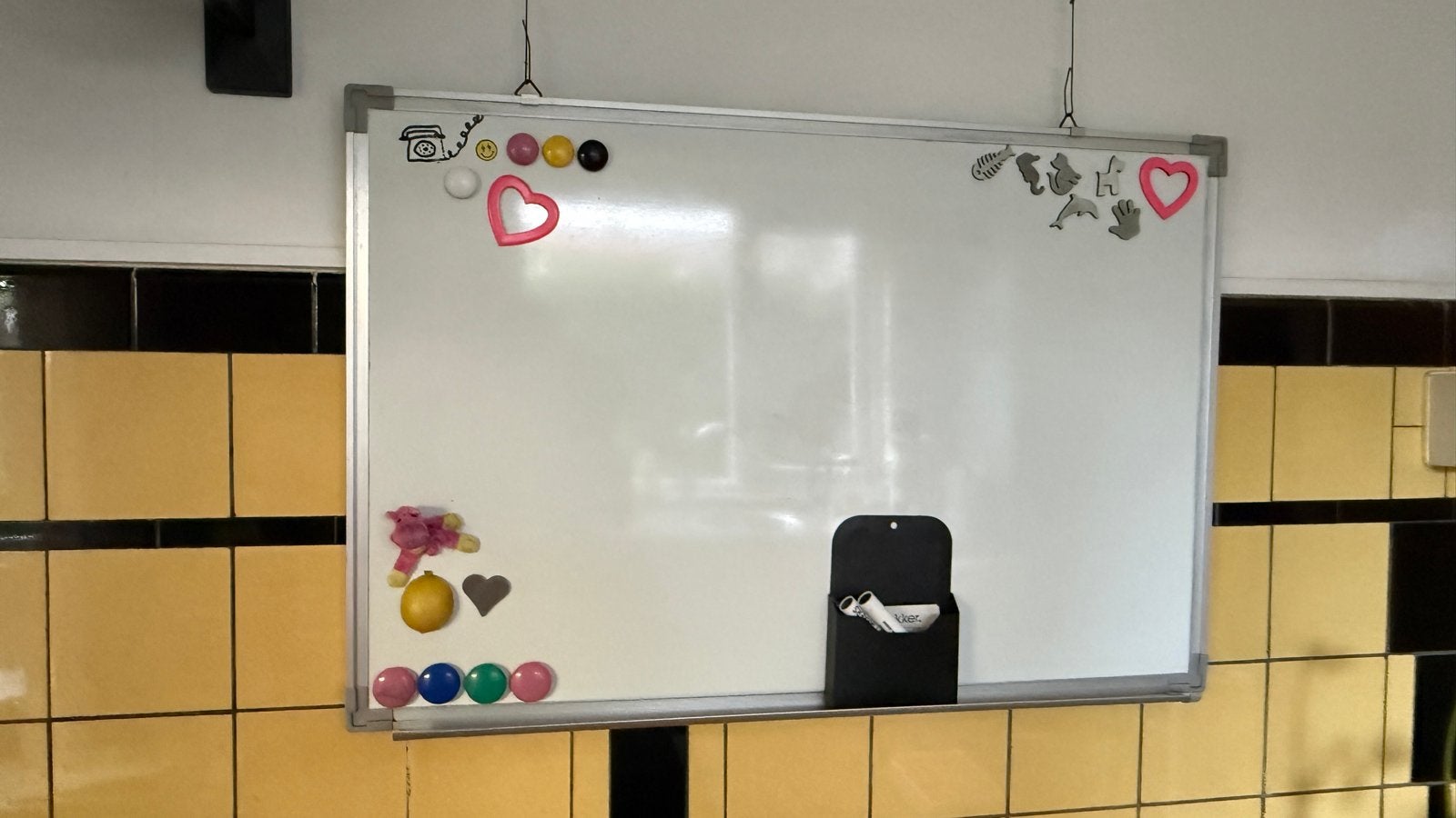 Wit Notitie, memo, white board, magnetisch met assescoires, Ophalen
