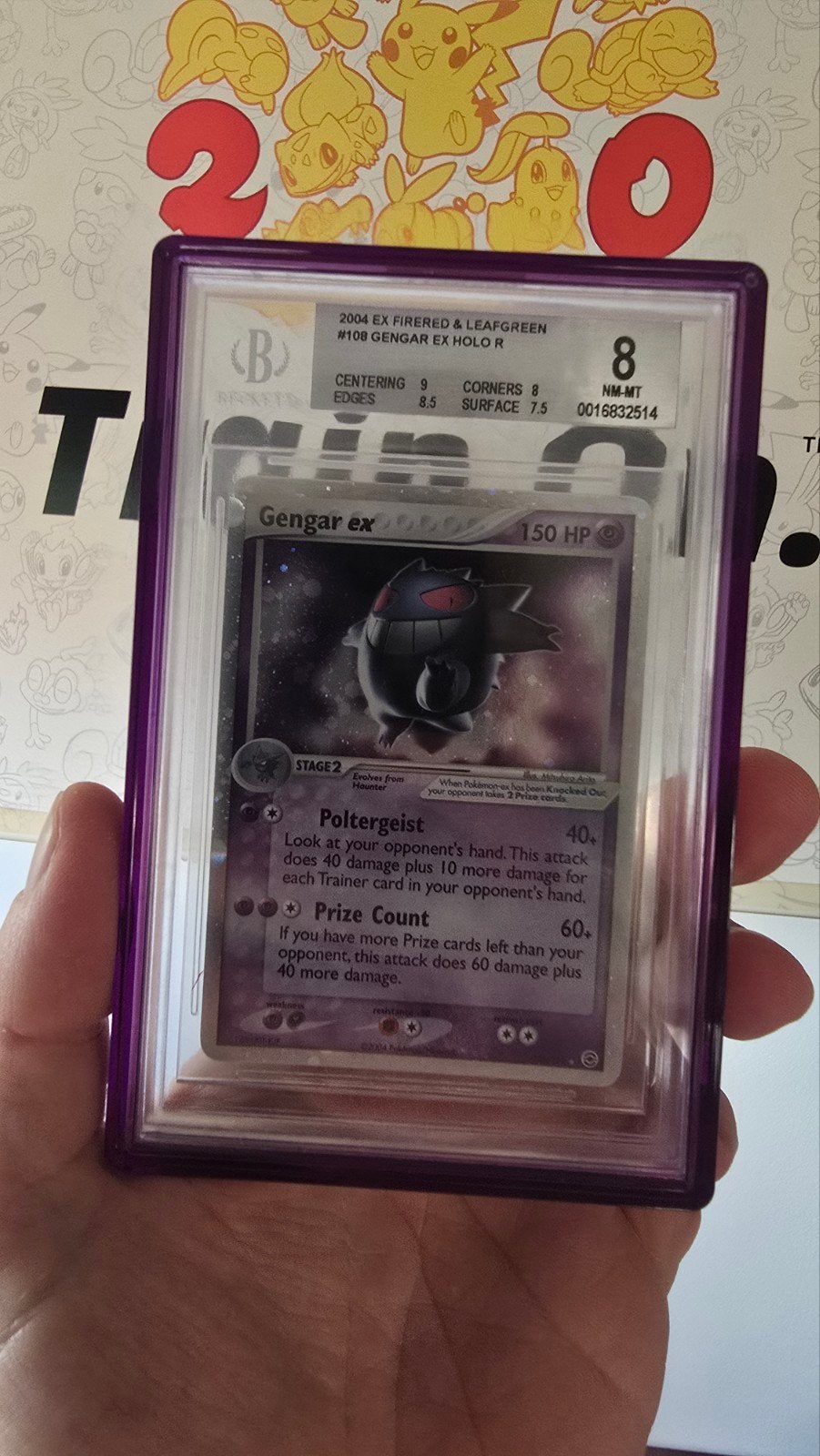Gengar EX firered leafgreen Beckett 8, Ophalen, Zo goed als nieuw