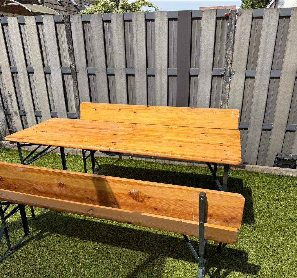 Bierbankset - Picknicktafel inklapbaar biertafel tuintafel, Tuin en Terras, Picknicktafels, Ophalen of Verzenden, Zo goed als nieuw