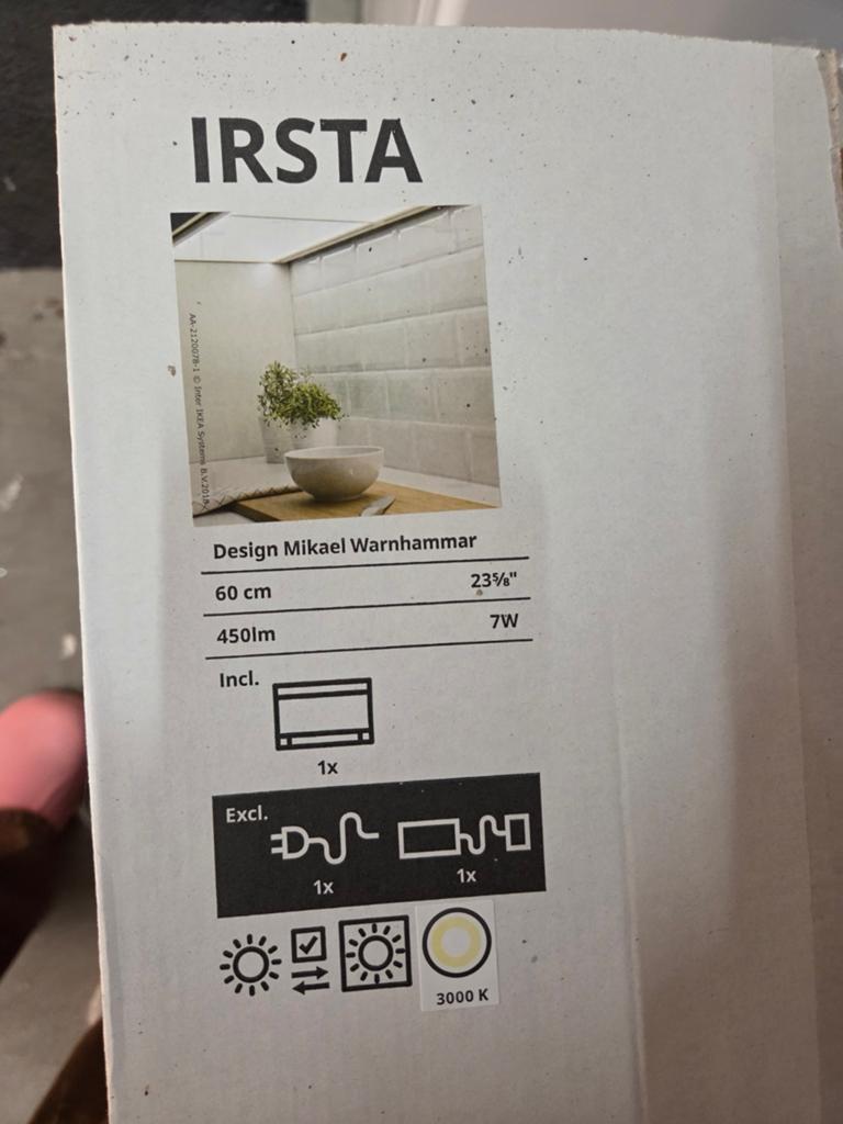 2x IKEA IRSTA LED keukenverlichting 60cm, 3000K, 450lm, Ophalen, Nieuw, Modern, Functioneel