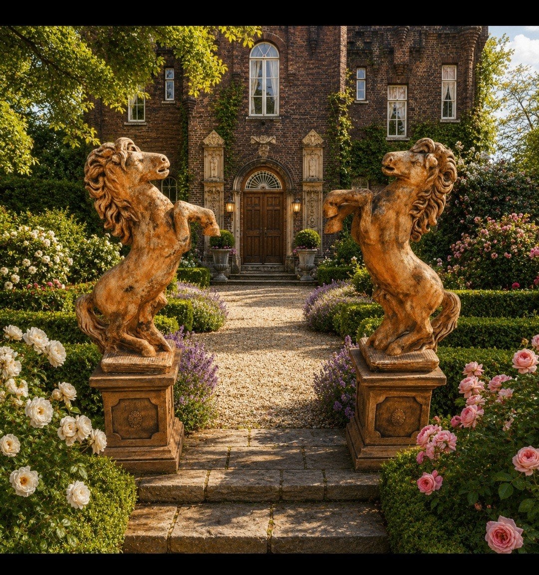 Betonnen paardenbeelden, Tuin en Terras, Tuinbeelden, Ophalen of Verzenden, Nieuw