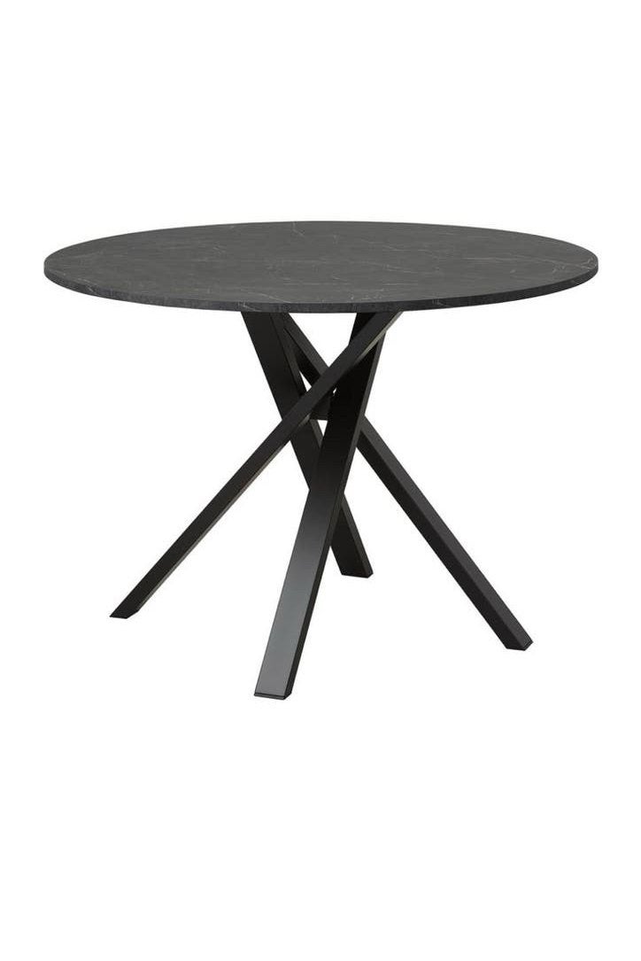 Zwarte marmer eettafel, Huis en Inrichting, Tafels | Eettafels, Ophalen, Zo goed als nieuw, Rond, 100 tot 150 cm