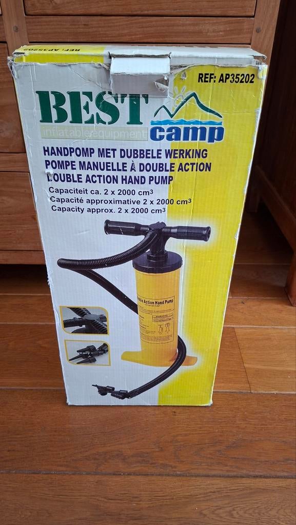 BEST Camp Handpomp met Dubbele Werking - Snel Opblazen, Caravans en Kamperen, Ophalen of Verzenden, Zo goed als nieuw