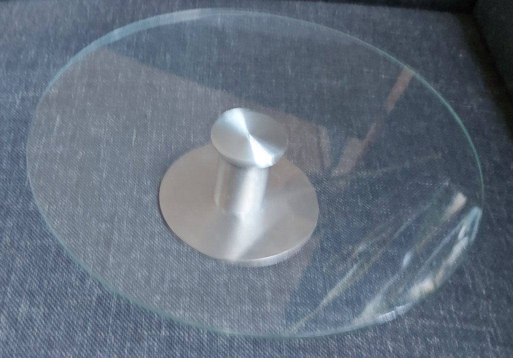 draaiplateau van glas voor taarten en gebak, Ophalen, Glas of Glazen, Gebruikt, Glas