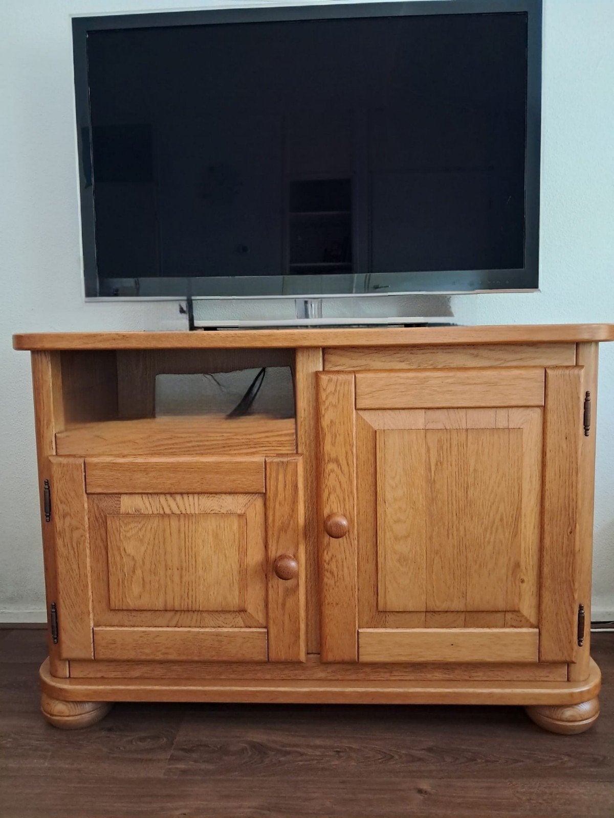 Gratis eiken tv kast, Ophalen, Gebruikt, 100 tot 150 cm, Eikenhout