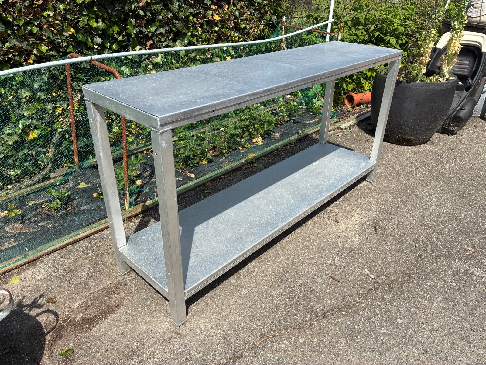 Aluminium bijzettafel voor binnen en buiten, Tuin en Terras, Tuintafels, Ophalen, Gebruikt, Rechthoekig, Aluminium