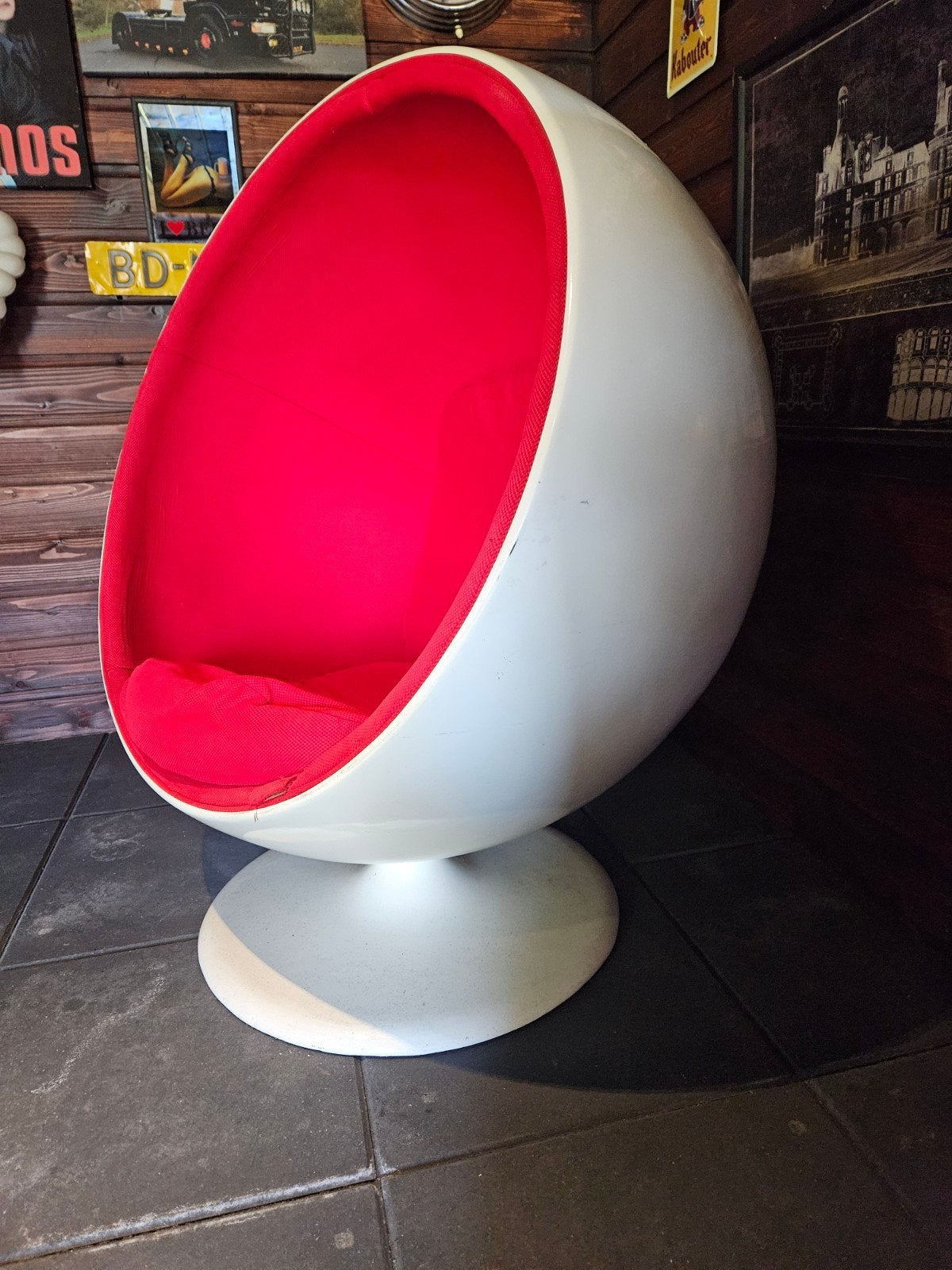 Egg chair / ball chair vintage 60/70's, Huis en Inrichting, Fauteuils, Ophalen, Zo goed als nieuw, 75 tot 100 cm