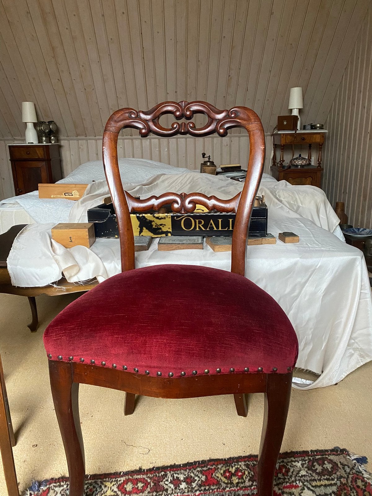 7 Antieke Verlate Biedermeier stoelen, Antiek en Kunst, Ophalen
