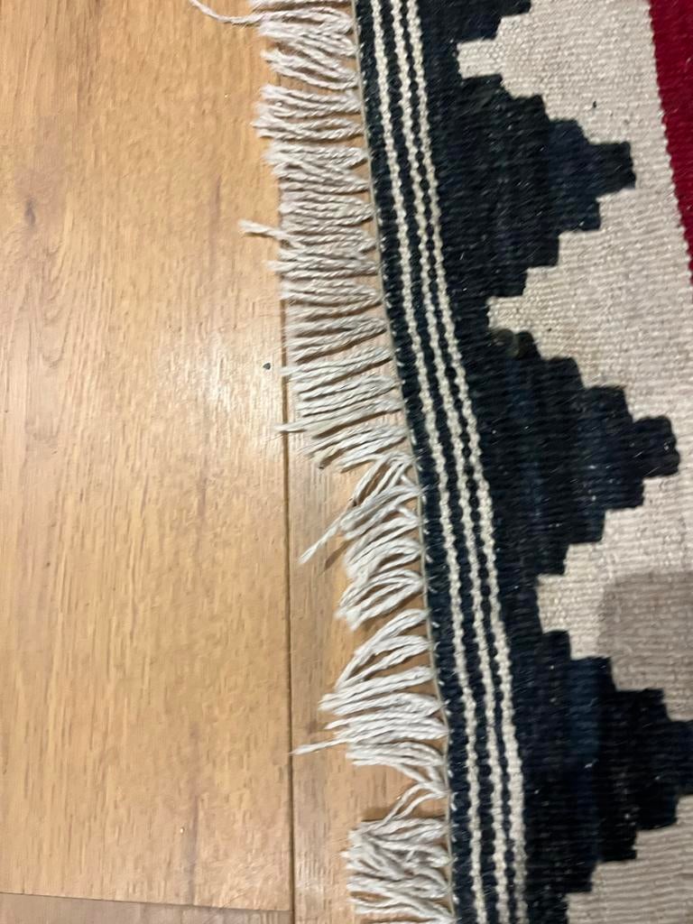 Kleurrijk gebruikt tapijt met geometrisch patroon, Gebruikt, 100 tot 150 cm, Ophalen of Verzenden, 150 tot 200 cm