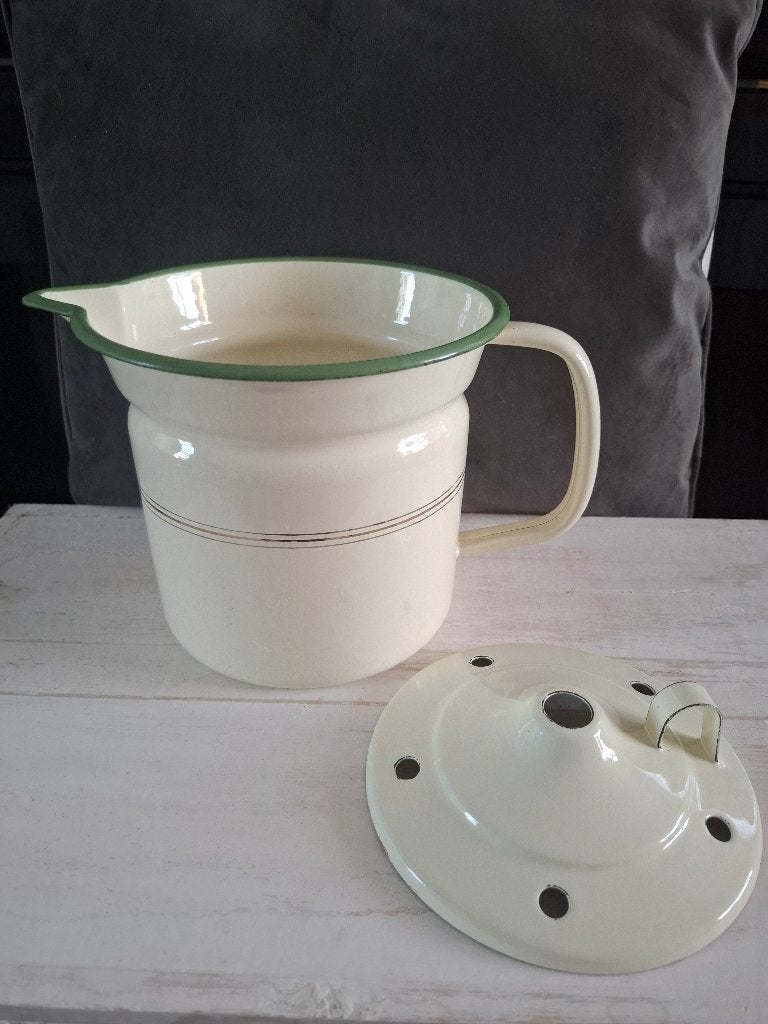 Vintage Melkkoker van emaille, Ophalen