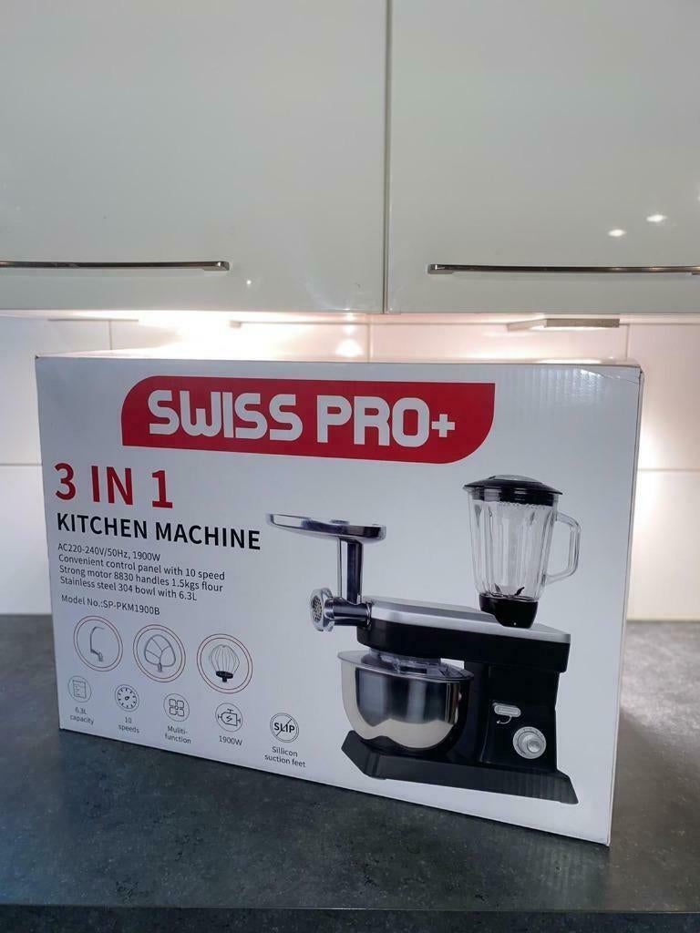 Swiss Pro+ 3-in-1 keukenmachine nieuw, Swiss pro, 4 liter of meer, Nbekend, Nieuw