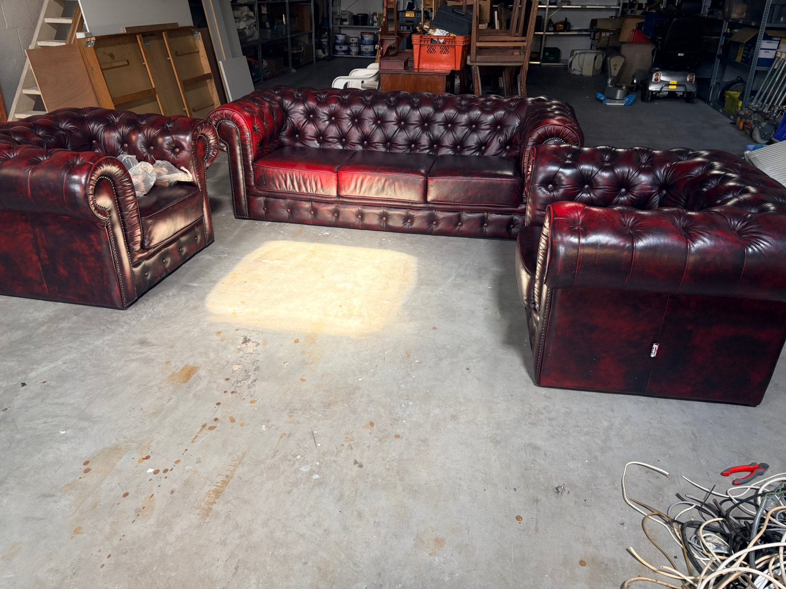 Prachtig chesterfield bankstel, Huis en Inrichting, Banken | Bankstellen, Ophalen, Zo goed als nieuw, 75 tot 100 cm, 200 tot 250 cm