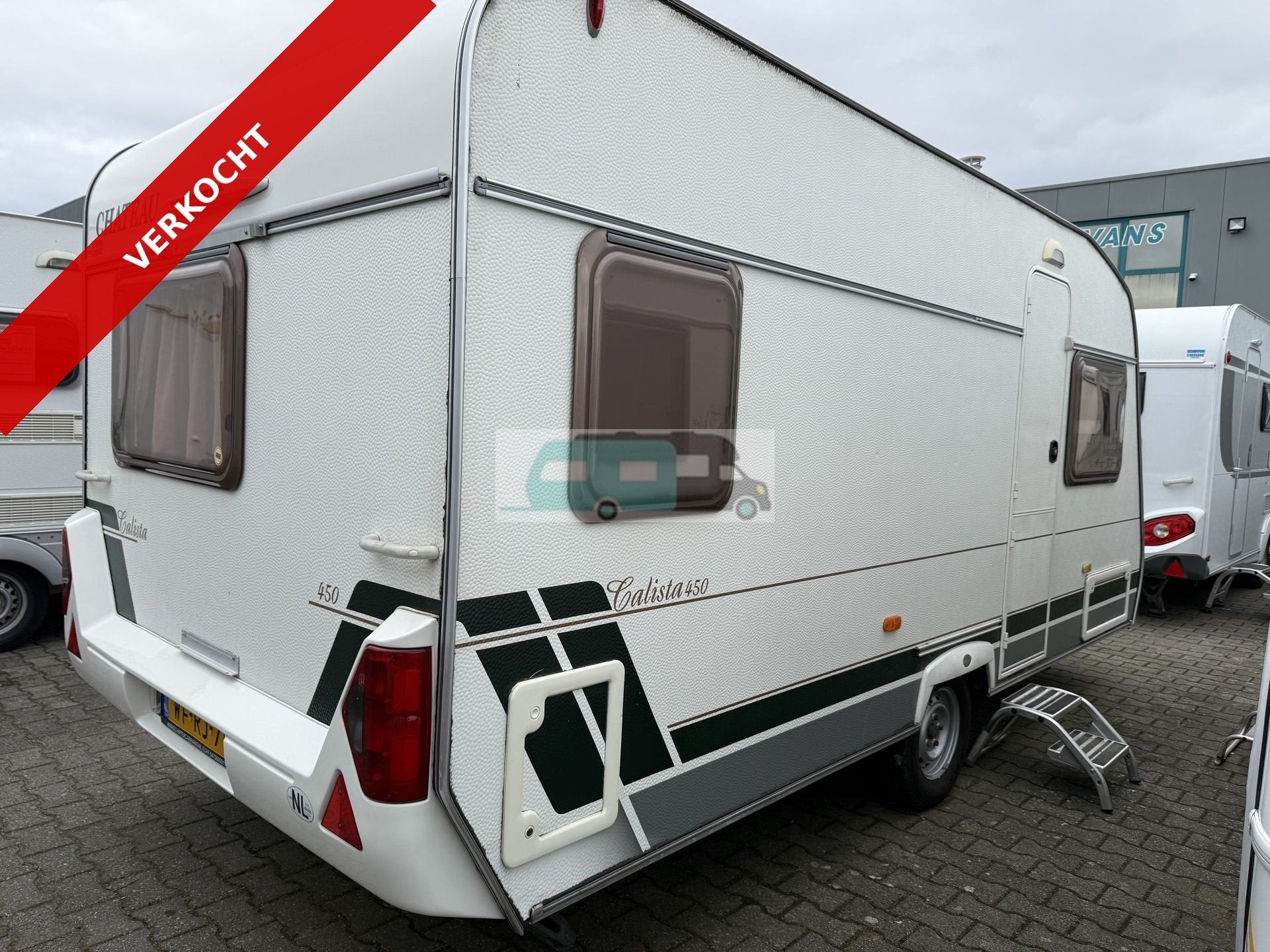 Chateau calista 450 airco, voortent (bj 2002), Caravans en Kamperen, Caravans, Chateau, Bedrijf, 750 - 1000 kg, 6 tot 7 meter