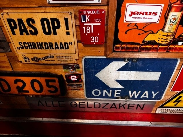 Oud Engels ONE WAY Verkeersbord, Ophalen, Gebruikt, Reclamebord
