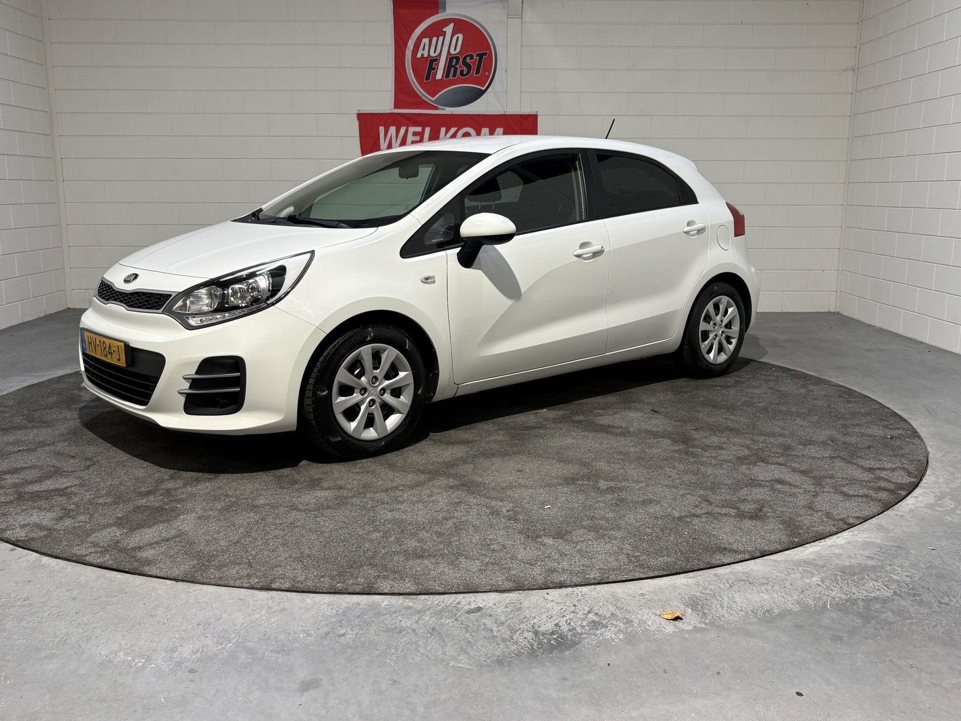 Kia Rio 1.2 CVVT DynamicLine, Topstaat, Airco, Cruise, Trekh, Auto's, Euro 6, 4 cilinders, Wit, Origineel Nederlands