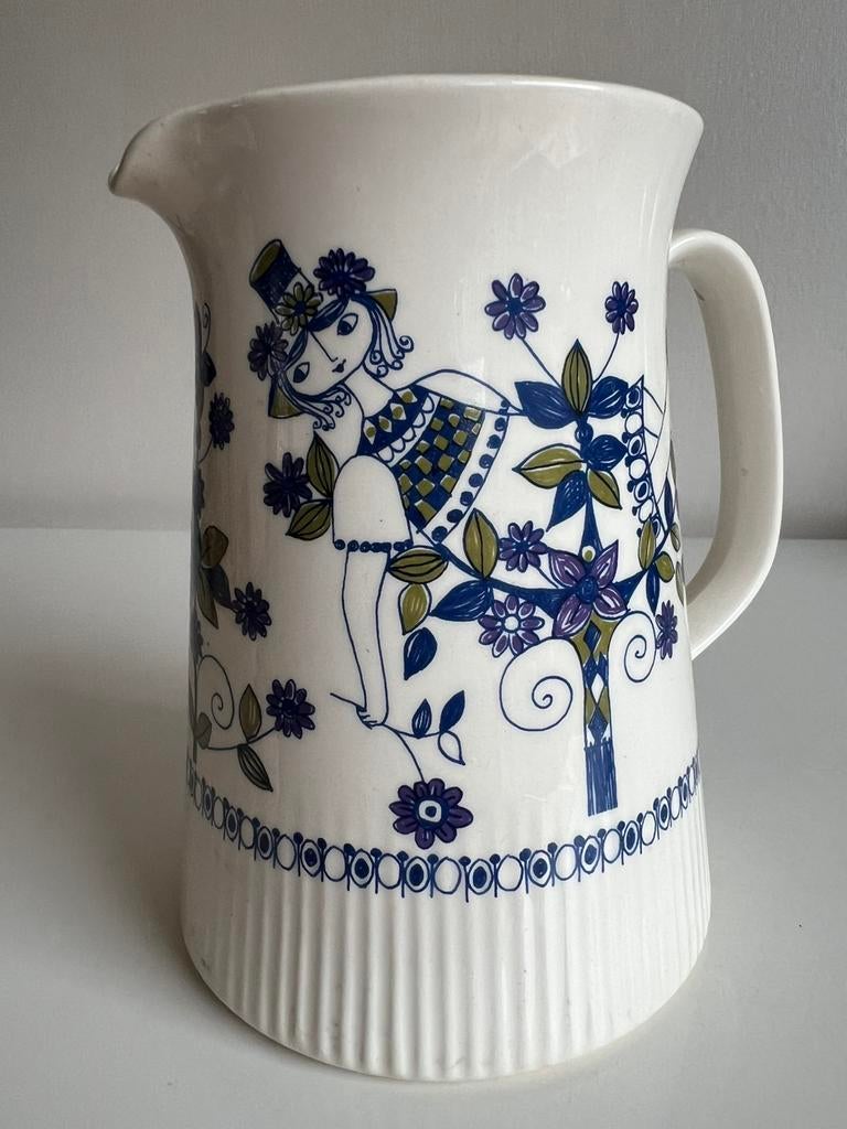 Vintage Figgjo Flint Lotte Waterkan Turi Design Barst, Ophalen of Verzenden