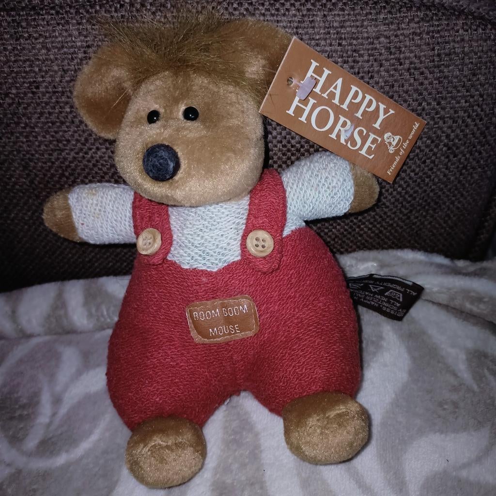 Vintage happy horse boom boom mouse, 1996., Kinderen en Baby's, Speelgoed | Knuffels en Pluche, Muis, Happy Horse, Nieuw, Ophalen of Verzenden