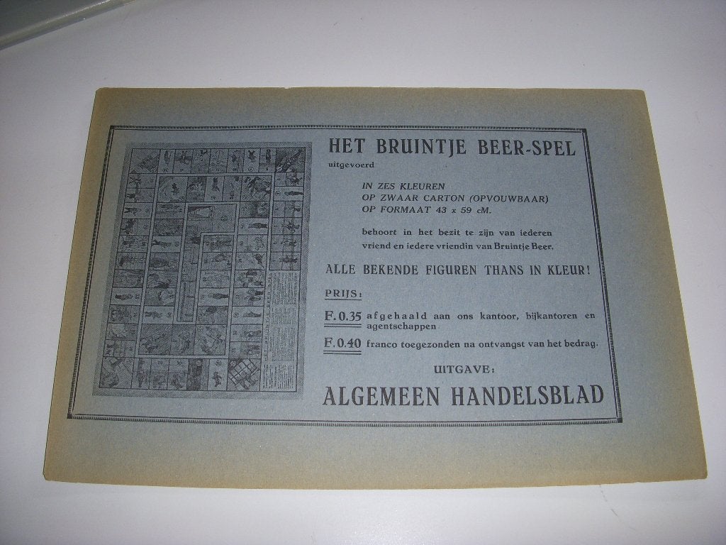 Promotie flyer van Het Bruintje Beer-Spel, Ophalen of Verzenden, Gebruikt