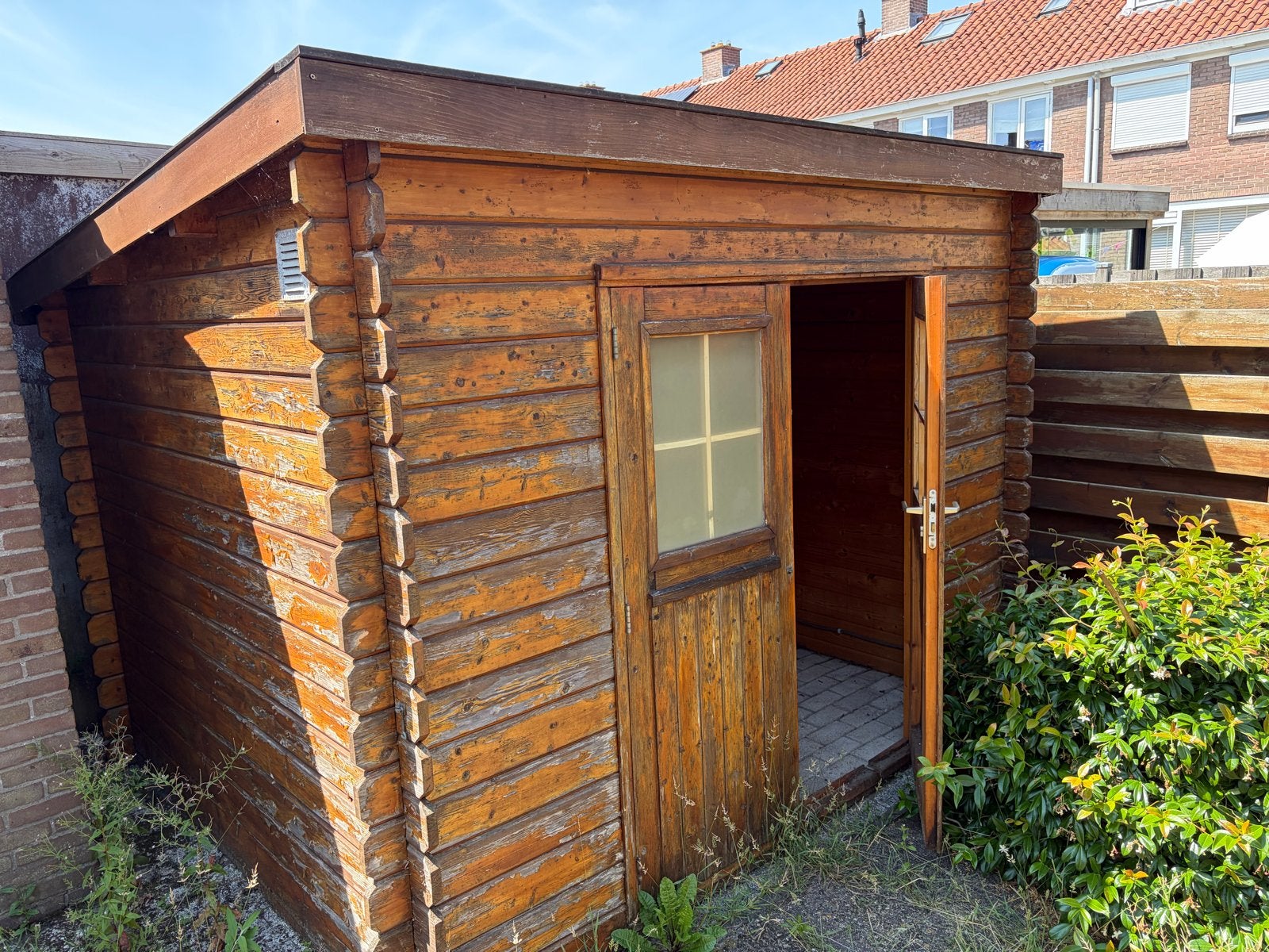Houten Tuinhuis/Schuur - 290x250x220 cm (buitenmaat), Tuin en Terras, Tuinhuizen, Gebruikt, Tuinhuis, Hout, 250 tot 500 cm, 200 tot 400 cm