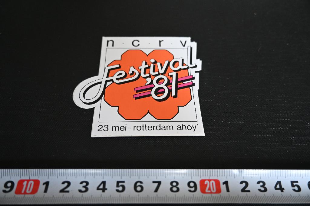 sticker Omroep NCRV Festival '81 ROTTERDAM AHOY, Verzamelen, Ophalen, Zo goed als nieuw