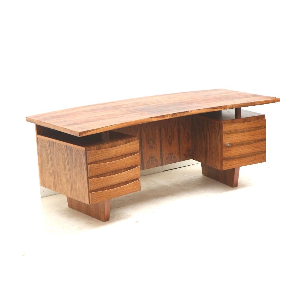 Groot vintage bureau jaren '60 '70 midcentury design retro, Verzenden, Gebruikt