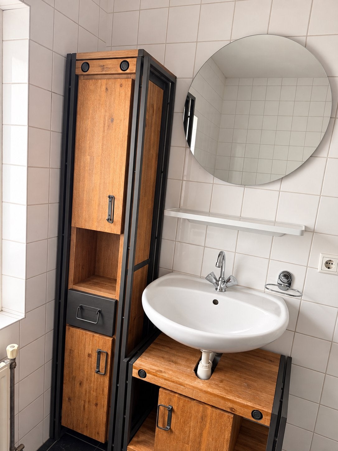 Complete badkamermeubelset industriële hout look, Huis en Inrichting, Ophalen, Minder dan 50 cm, Gebruikt, 25 tot 50 cm