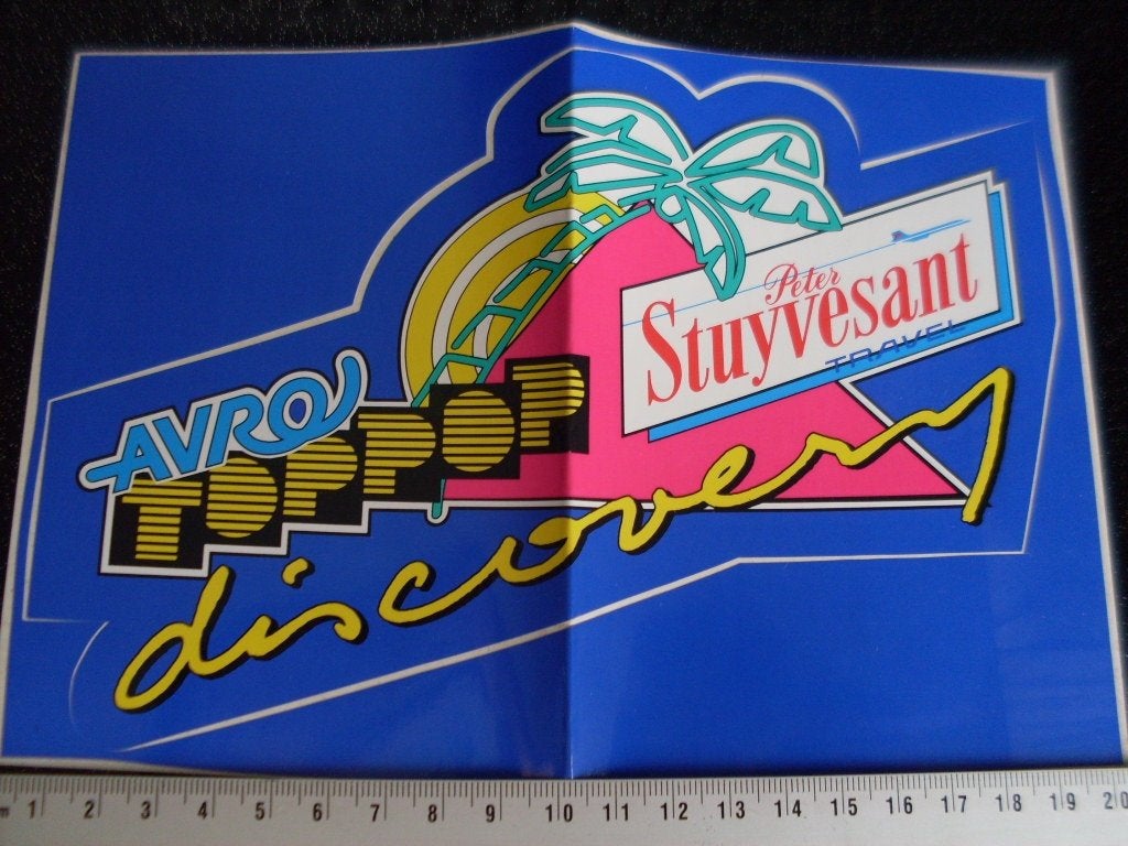sticker avro toppop discovery Peter Stuyvesant travel logo, Verzamelen, Verzenden, Zo goed als nieuw, Film, Tv of Omroep