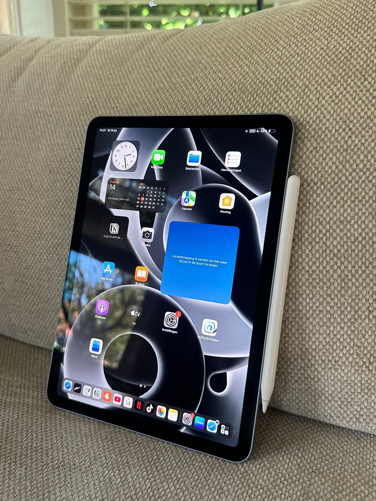 Apple Ipad air 4 | Skye blue, 64GB, Wifi + Apple pencil 2, Blauw, Apple iPad Air, Zo goed als nieuw, 64 GB