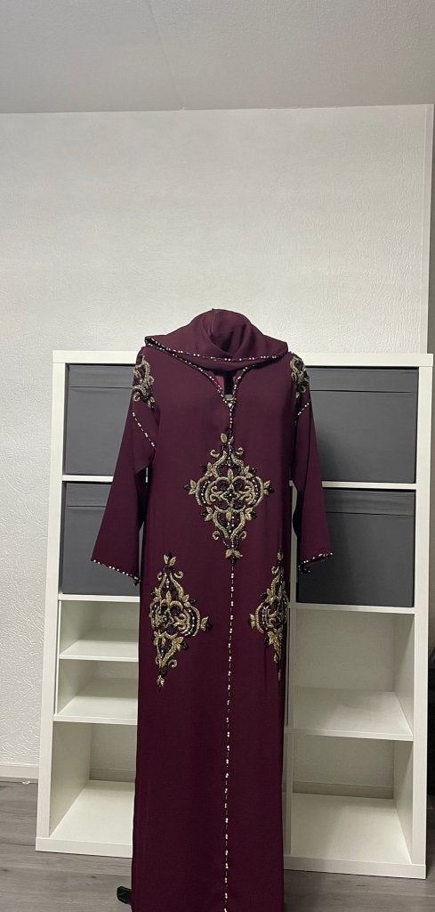 Marokkaanse jurk  jalaba kaftan, Verzenden, Zo goed als nieuw, Blauw, Overige typen