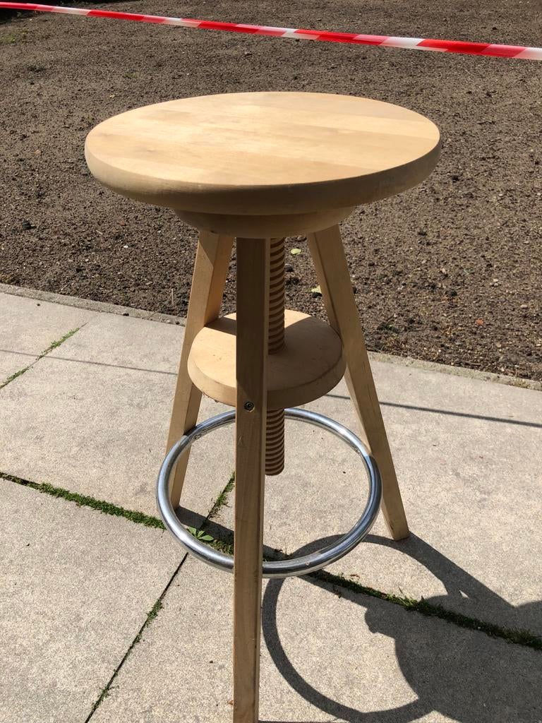 Ikea Ringo kruk - In hoogte verstelbaar jaren 80, Ophalen, In hoogte verstelbaar, Gebruikt, Hout
