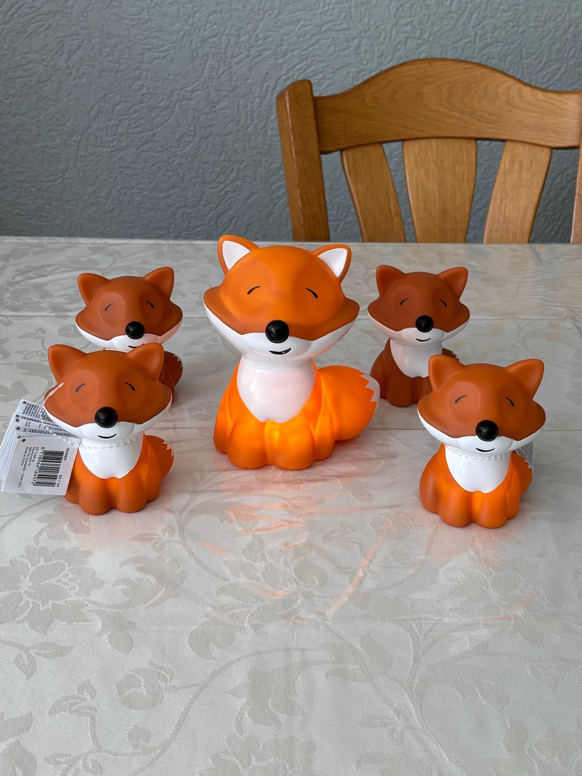 Leuke vossen nachtlampjes set - 5 stuks, Ophalen of Verzenden, Nieuw, Oranje, Kunststof