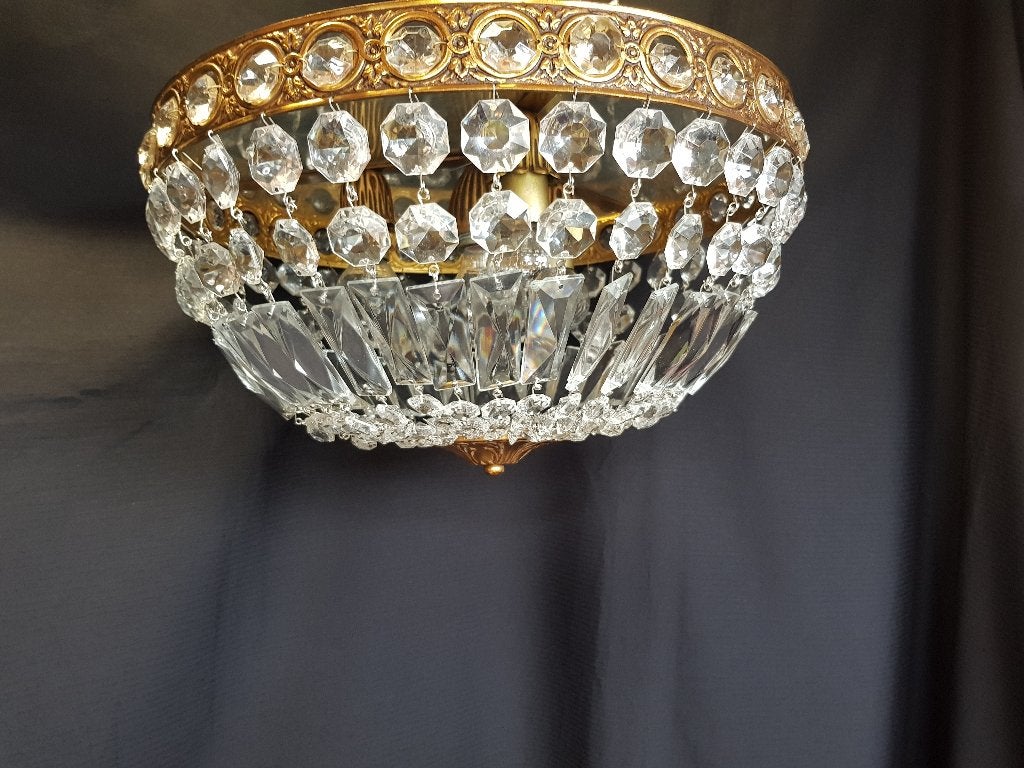 Plafonnière, Ophalen of Verzenden, Gebruikt, Glas, E27 (groot)