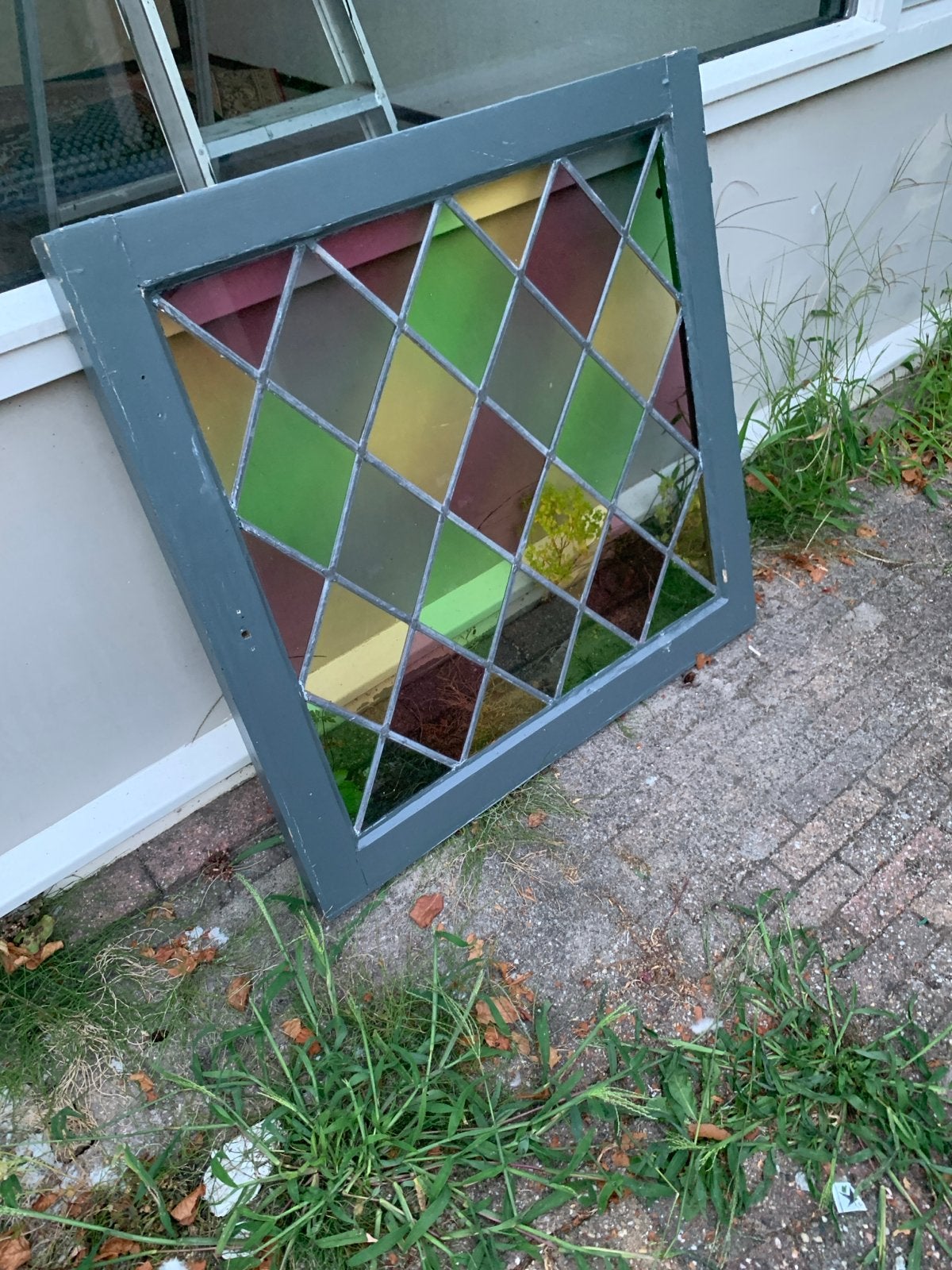 glas in lood raam Decoratief - Kleurrijk en uniek, Ophalen, Gevelraam of Ruit, Gebruikt, Minder dan 80 cm