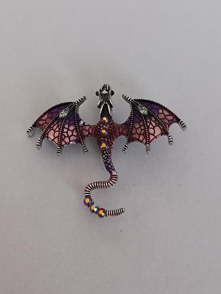 Draak broche, Sieraden, Tassen en Uiterlijk, Broches, Overige materialen, 4 tot 7 cm, Overige kleuren, Nieuw