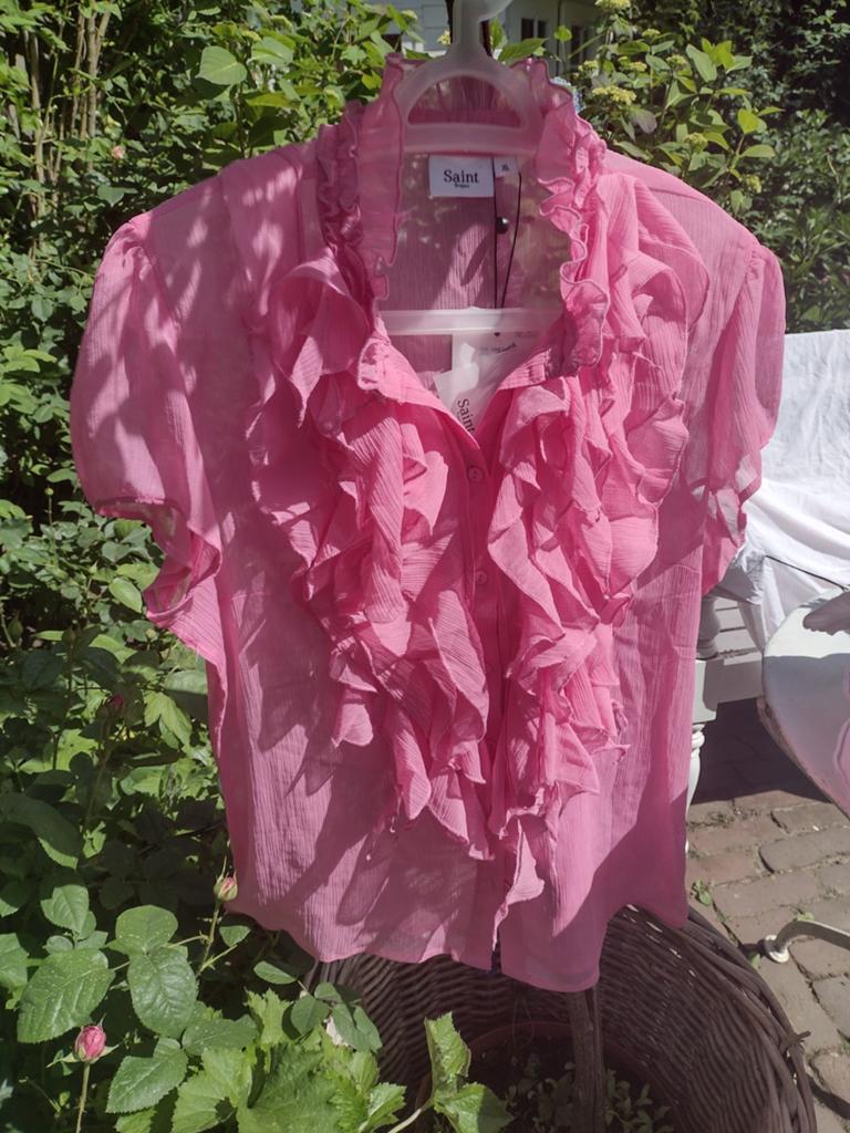 St Tropez voile blouse roze XL 40 42 nieuw, Verzenden, Zo goed als nieuw, Maat 42/44 (L), Roze