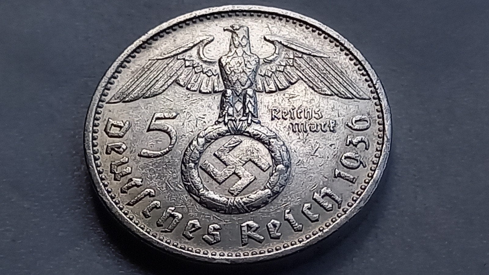 WO2 5 Reichsmark 1936G zilver nazi duitsland, Ophalen of Verzenden, Duitsland, Losse munt, Zilver