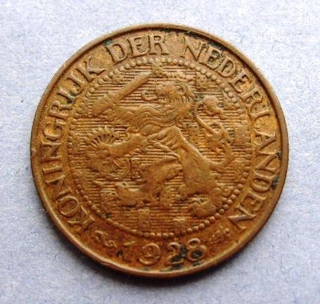 Mooie oude cent 1928., Verzenden, Koningin Wilhelmina, 1 cent, Losse munt