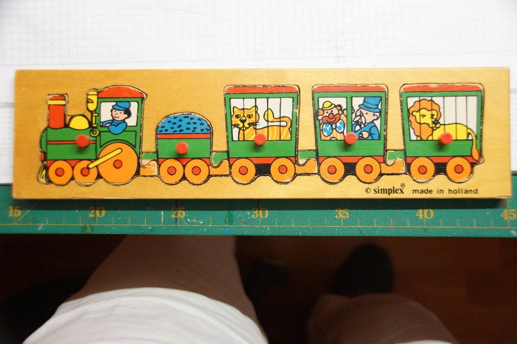 Simplex houten puzzel Trein, Gebruikt, Ophalen of Verzenden, Van hout, Minder dan 10 stukjes