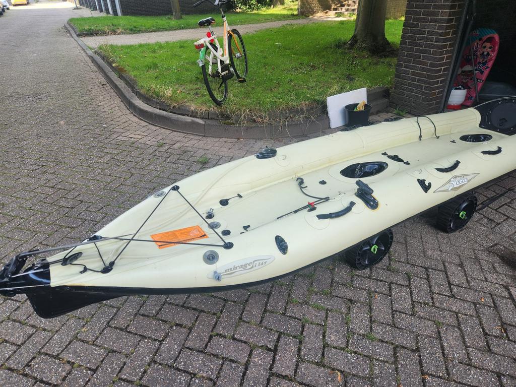 Hobie Mirage i14t tandem opblaasbare trapkano, Ophalen, Gebruikt, 1-persoons