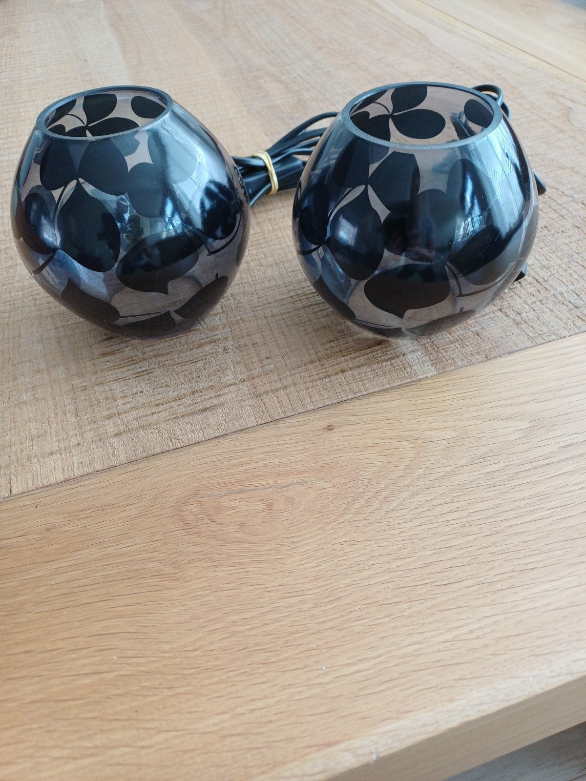 vintage Ikea zwarte lampjes, Ophalen, Gebruikt, Vintage, Glas