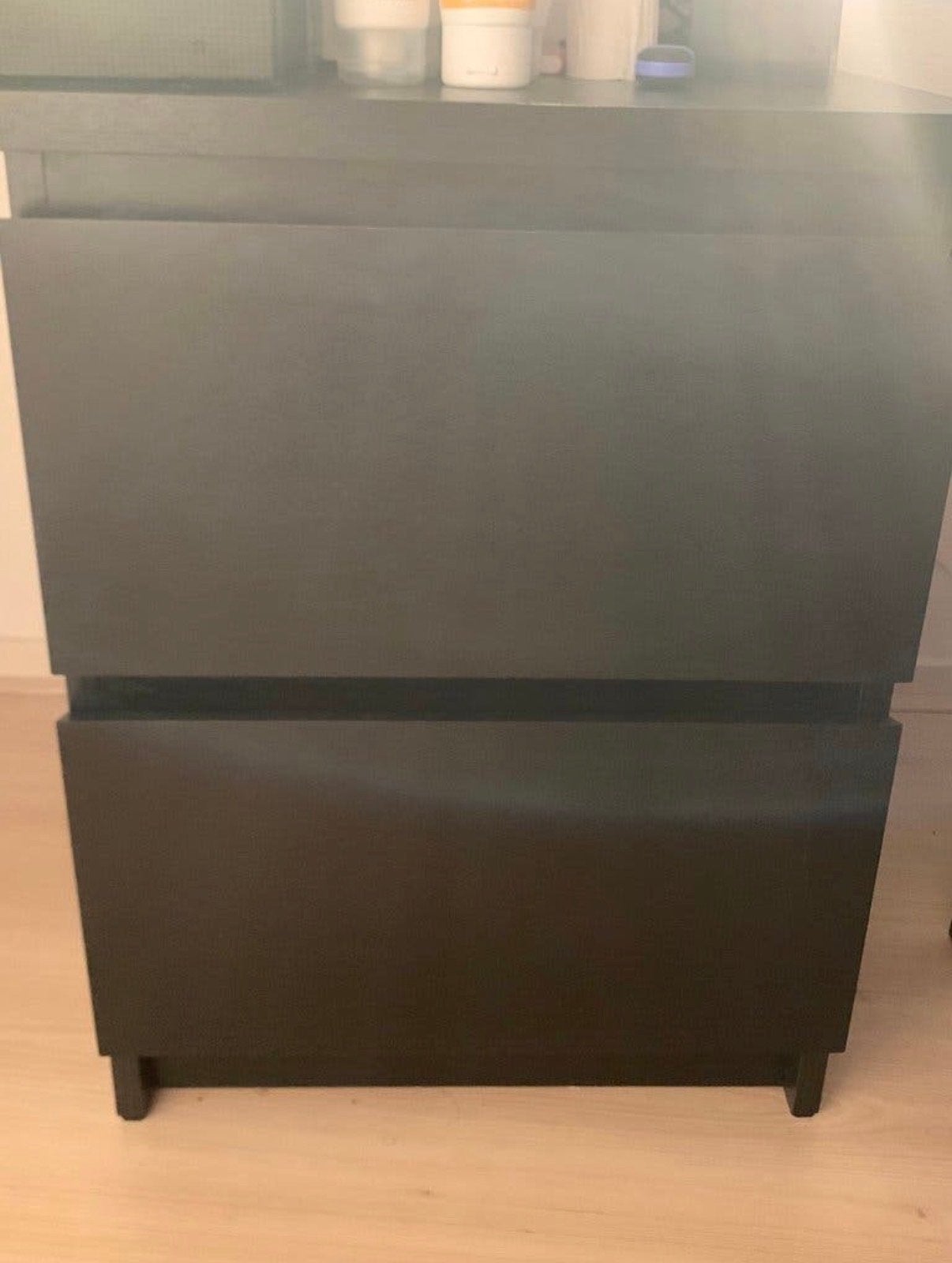 Zwart nachtkastje IKEA Malm, Ophalen, Gebruikt, 1 of 2 laden, 100 tot 150 cm