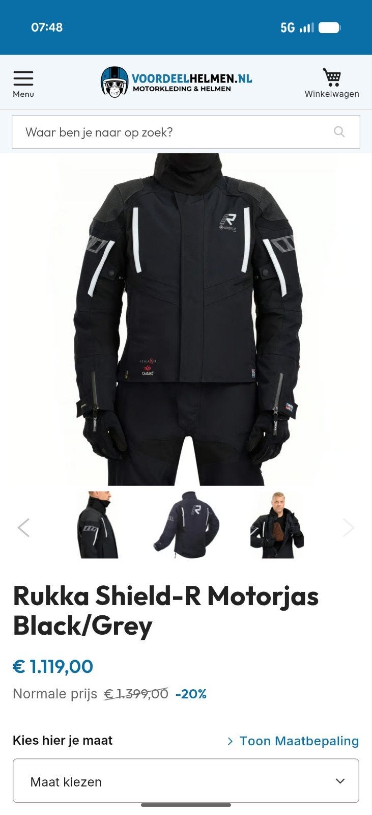 Rukka Shield Gore Tex (nieuw) maat 54, Motoren, Kleding | Motorkleding, Ophalen of Verzenden, Tweedehands, Jas | textiel