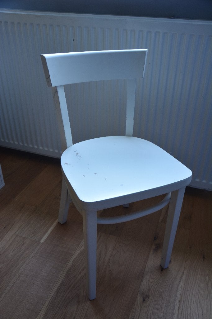 Witte houten keukenstoel, Huis en Inrichting, Ophalen, Gebruikt, Wit, Landelijk