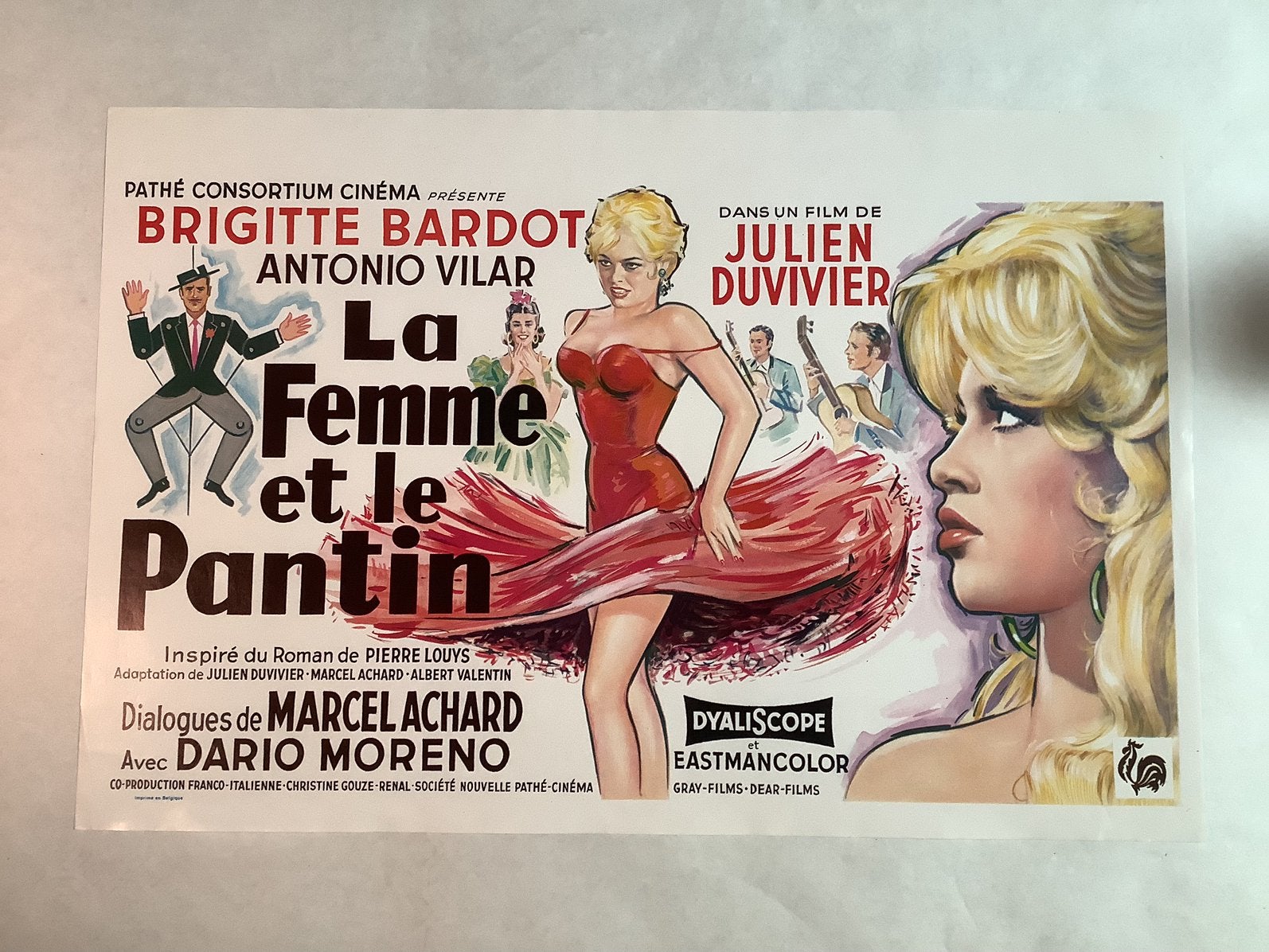 LA FEMME ET LE PANTIN  filmposter  36-54 cm, Ophalen of Verzenden, Gebruikt, Deurposter of groter, Film en Tv