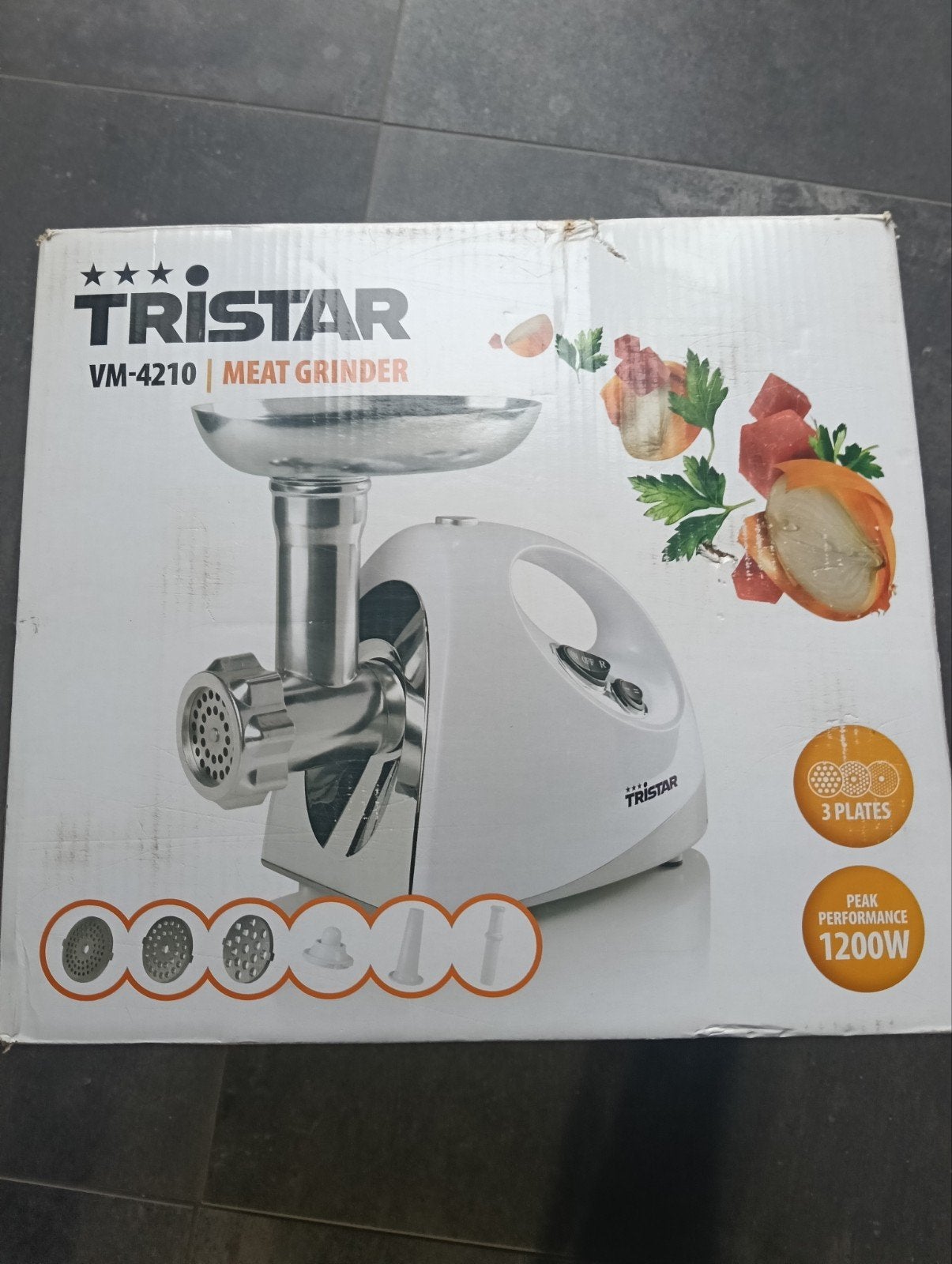 Tristar VM-4210 Vleesmolen - 1200W - Nieuw in doos, Ophalen, Nieuw, Vaatwasserbestendig, Minder dan 1 liter
