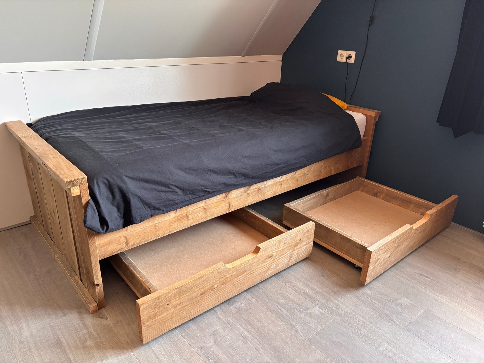eenpersoonsbed met lades - 90x200 cm, Ophalen, Verstelbaar, 90 cm, Eenpersoons