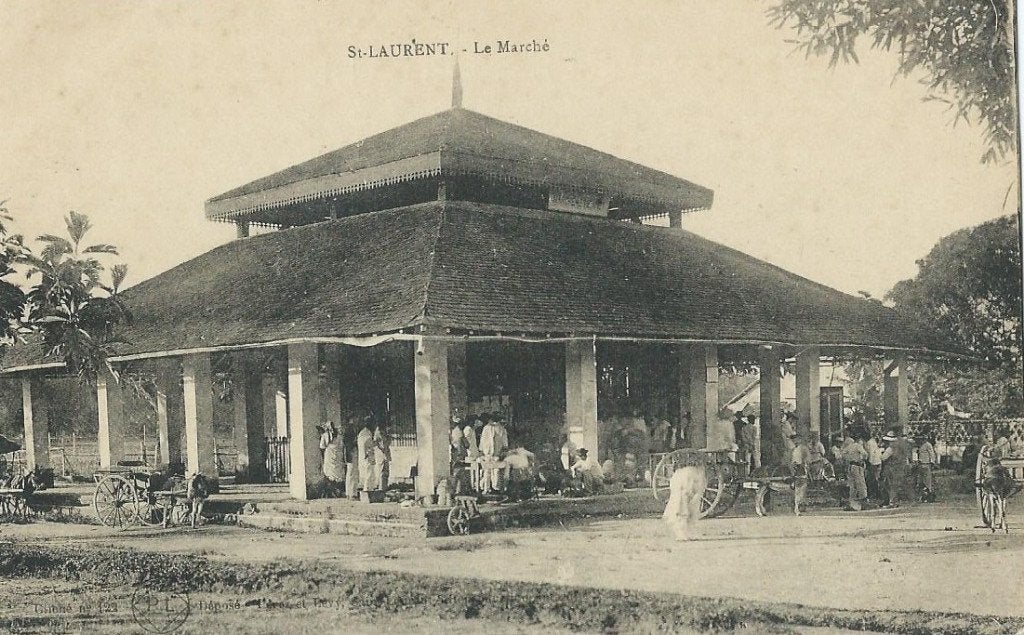 Ansichtkaart St-Laurent - Le Marché (markt) Frans-Guyana, Ophalen of Verzenden, Voor 1920, Gelopen, Buiten Europa