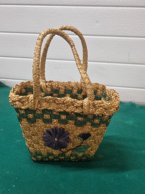 Handtas riet vintage klein, Ophalen of Verzenden, 'T Olde Gre-j, Info@toldegrej.nl, Endepoelstraat 20f Didam